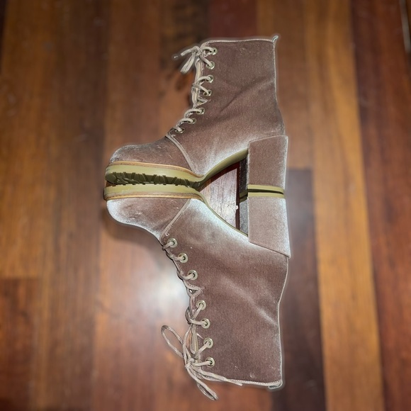 ✅SOLD Stuart Weitzman Velvet Lace Up Booties - Picture 5 of 8